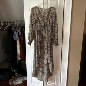 Forever 21 high low snake skin sheer shirt